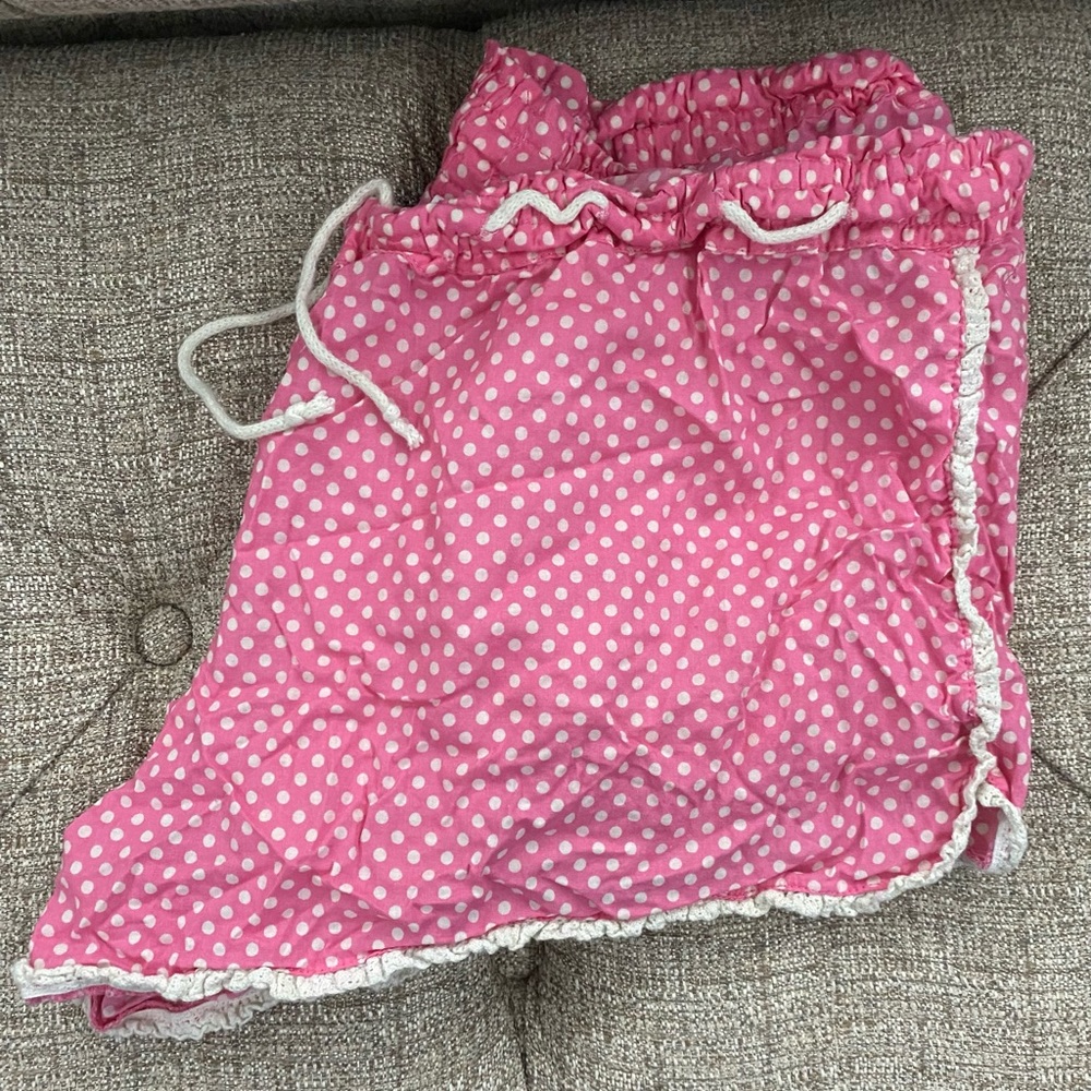 Victoria Secret drawstring/crochet ruffled sleep shorts Sz Lg